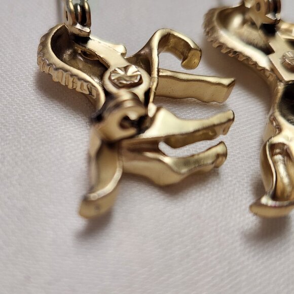 VINTAGE Momma Horse and Foal Pin Brooch Set - Galloping - Brushed Gold Tone - Picture 10 of 10